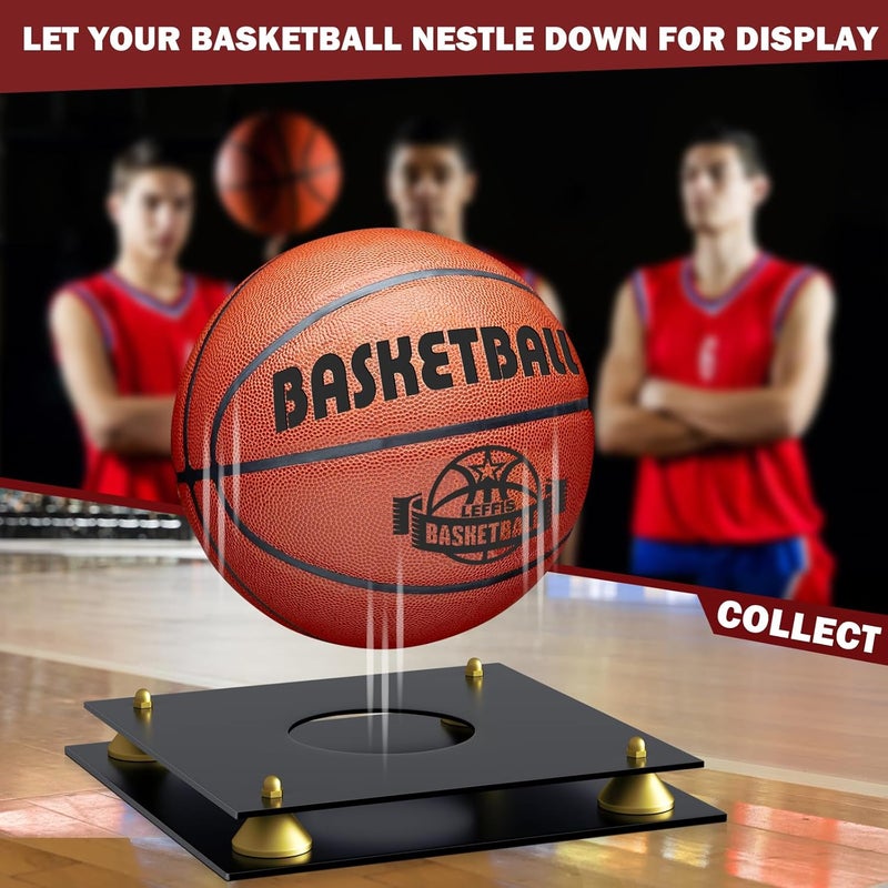 Leffis Basketball Display Case Acrylic Clear, UV Protected Basketball Stand Box Full Size with Double Layer Base, Soccer Display for Autographed Standard NBA WNBA Ball Memorabilia Keepsake - Image 5